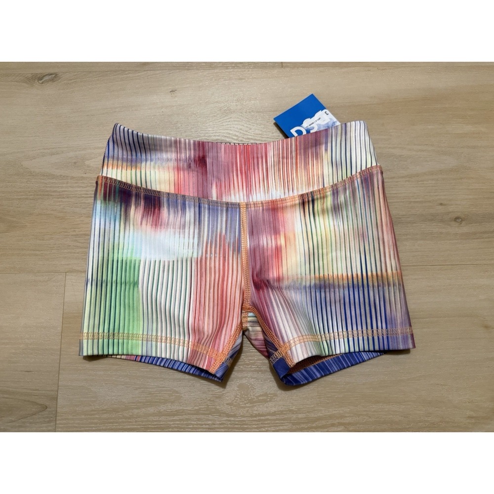 NWT DSG‎ Momentum 3" Shortie Girls XS Biker Shorts Prismatic Multicolor